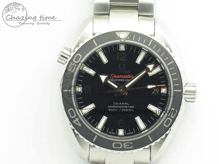 0321 Sleek Planet Ocean Professional Ceramic Bezel 42mm 1:1 MK Best Edition Silver Markers On SS Bracelet A 8085